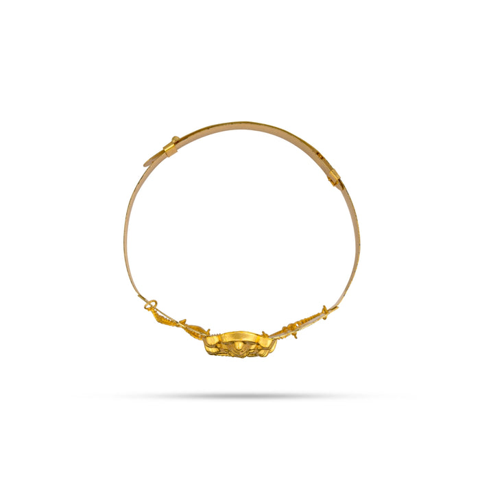 Baju Band Jewellery Pair - 2.5 Inches | Mahalakshmi Design Armlet Jewelry/ Gold Polish Vanki For Baby - Ethnic Wear Accessories