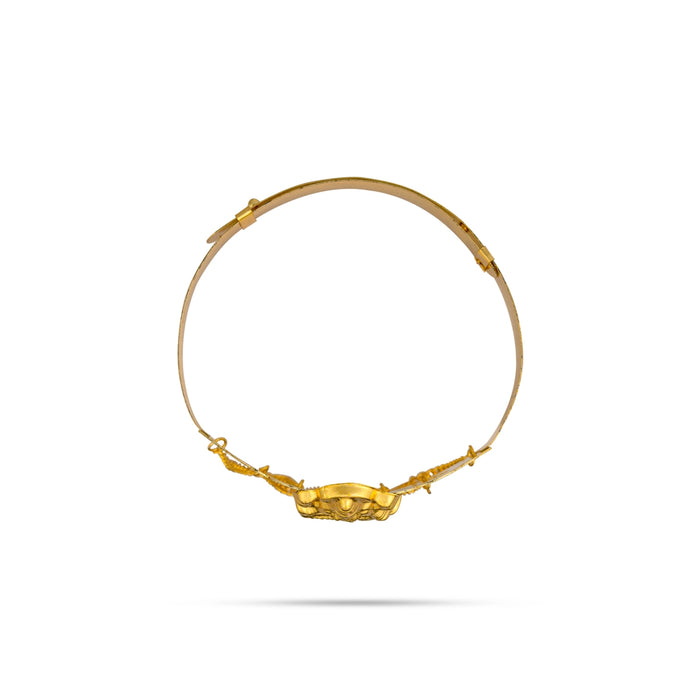 Baju Band Jewellery Pair - 3 Inches | Mahalakshmi Design Armlet Jewelry/ Gold Polish Vanki For Baby - Ethnic Wear Accessories