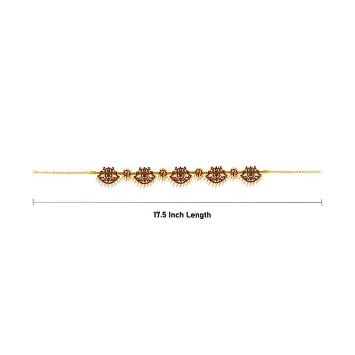 Kemp Hip Belt - 17.5 Inches | Stone Jewellery / Waist Belt / Bharatanatyam Jewellery For Dance - Dance Jewellery