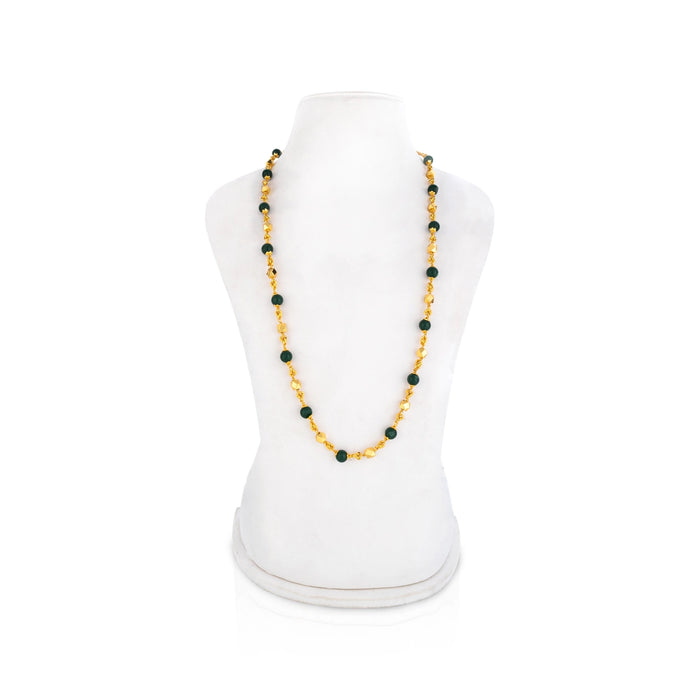 Jade Mala - 14 Inches | Gold Polish Jewellery / Short Chain / Artificial Jewelry for Women - Ethnic Wear Accessories