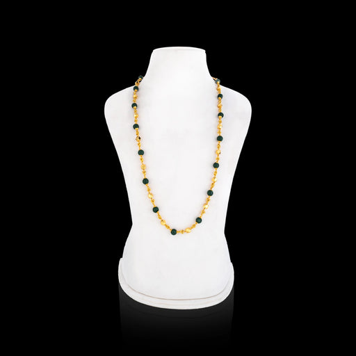 Jade Mala - 14 Inches | Gold Polish Jewellery / Short Chain / Artificial Jewelry for Women - Ethnic Wear Accessories