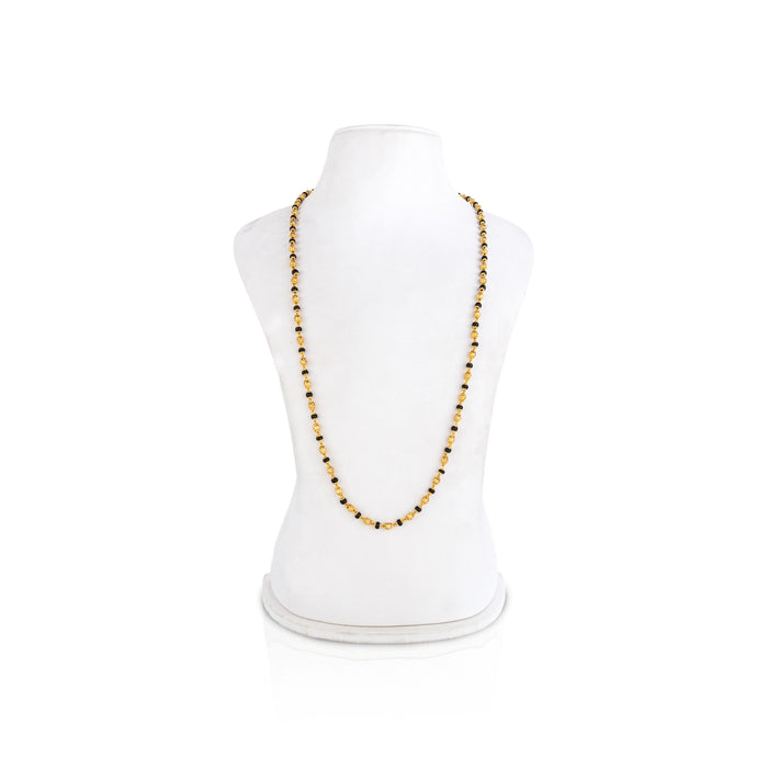Black Beads Mala - 9.5 Inches | Artificial Jewelry / Beads Mala / Gold Polish Jewellery for Women - Ethnic Wear Accessories