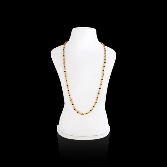 Black Beads Mala - 9.5 Inches | Artificial Jewelry / Beads Mala / Gold Polish Jewellery for Women - Ethnic Wear Accessories