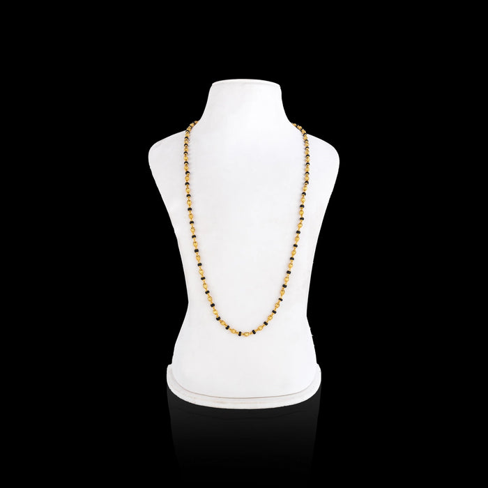Black Beads Mala - 9.5 Inches | Artificial Jewelry / Beads Mala / Gold Polish Jewellery for Women - Ethnic Wear Accessories