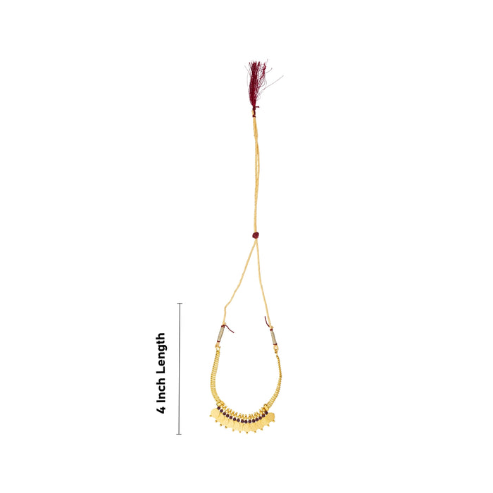 Kaasumala With Ear Ring Set - 4 Inches | Gold Polish With Stone Necklace & Stud Earrings/ Stone Jewellery for Women - Ethnic Wear Accessories