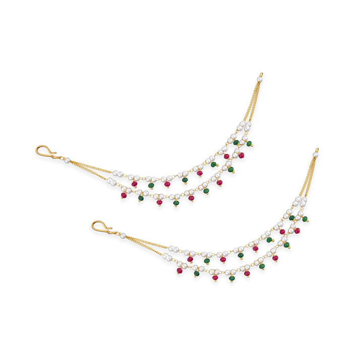 Moti Mattal - 6.5 Inches | Artificial Jewellery/ Gold Polish With Beads Design Jewellery for Women