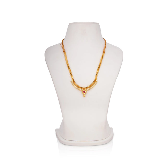 Necklace - 5 Inches | Beaded Necklace/ Gold Polish Jewelry/ Jewellery for Women