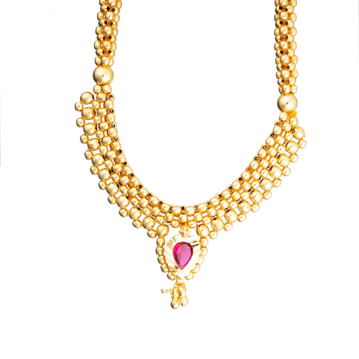 Necklace - 5 Inches | Beaded Necklace/ Gold Polish Jewelry/ Jewellery for Women