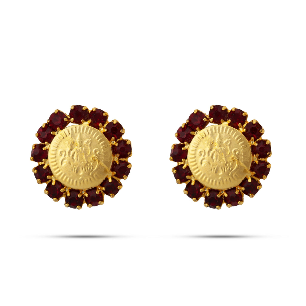 Stone Earrings | Gold Polish With Stone Stud Earrings/ Stone Ear Studs/ Stone Jewellery for Women