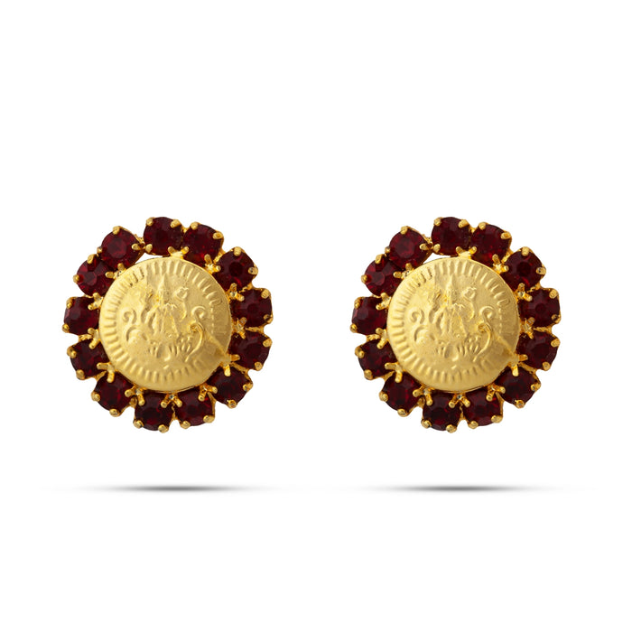 Stone Earrings | Gold Polish With Stone Stud Earrings/ Stone Ear Studs/ Stone Jewellery for Women