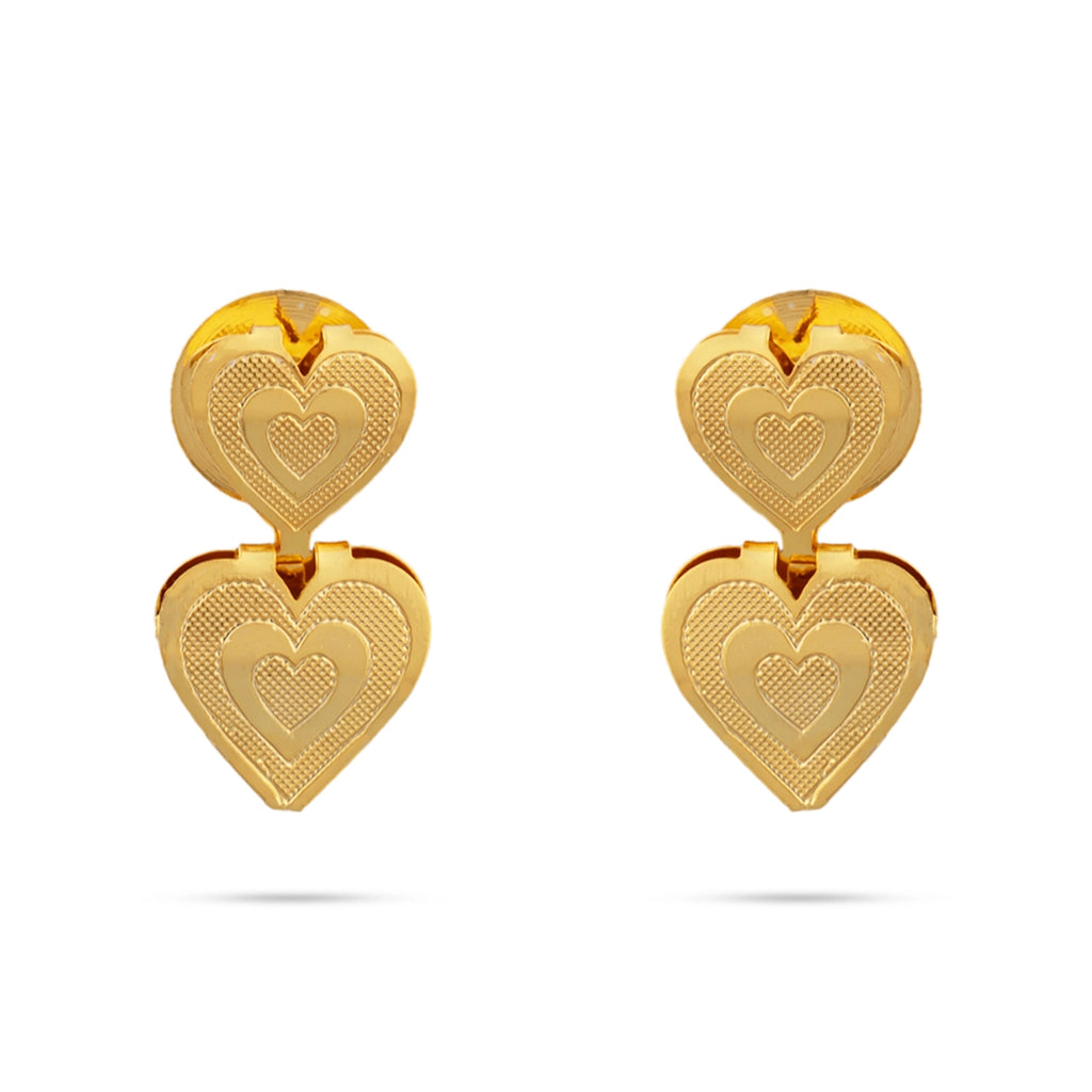 Earring Pair - 1 x 0.5 Inches | Gold Polish Studs/ Ear Ring/ Artificial Jewellery/ Earrings for Women