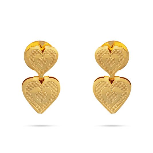 Earring Pair - 1 x 0.5 Inches | Gold Polish Studs/ Ear Ring/ Artificial Jewellery/ Earrings for Women - Ethnic Wear Accessories