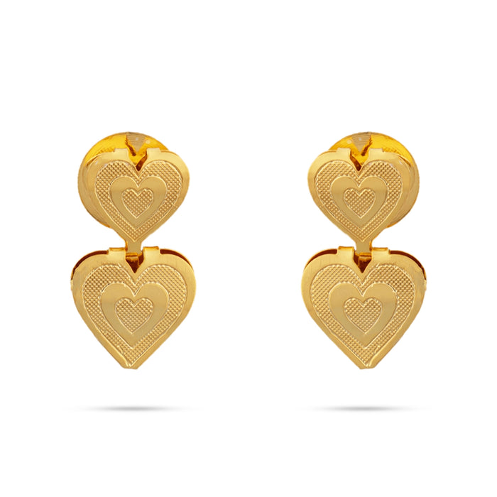 Earring Pair - 1 x 0.5 Inches | Gold Polish Studs/ Ear Ring/ Artificial Jewellery/ Earrings for Women