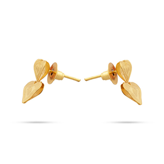 Earring Pair - 1 x 0.5 Inches | Gold Polish Studs/ Ear Ring/ Artificial Jewellery/ Earrings for Women - Ethnic Wear Accessories