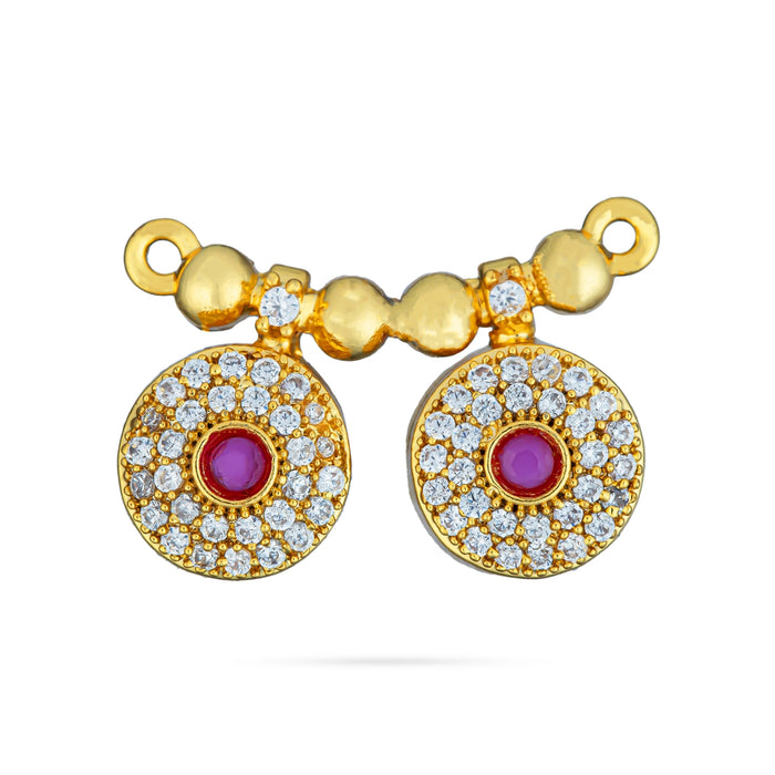 Stone Mangal Sutra - 1.25 x 1 Inches | Gold Polish Pottu Thaali/ Mangala Sutra for Deity Decor - Neck & Body Accessories