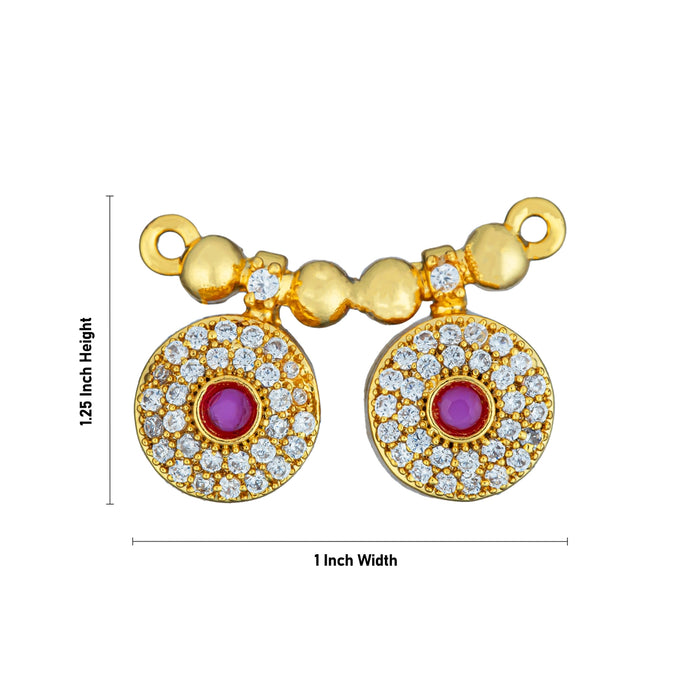 Stone Mangal Sutra - 1.25 x 1 Inches | Gold Polish Pottu Thaali/ Mangala Sutra for Deity Decor - Neck & Body Accessories