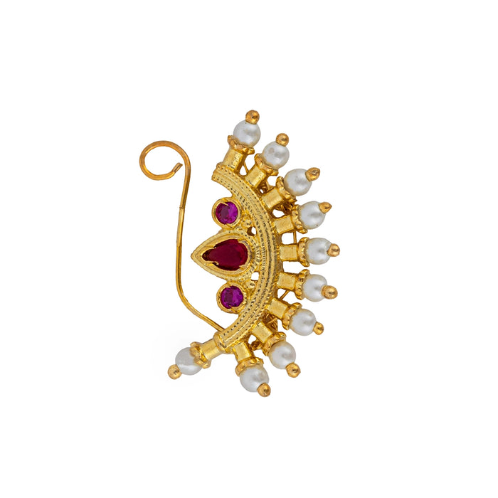 Stone Nose Pin - 1 x 0.5 Inches | Nathu Bullaku/ Bullaku Nose Pin / Multicoloured Stone Jewellery for Deity - Head & Face Accessories
