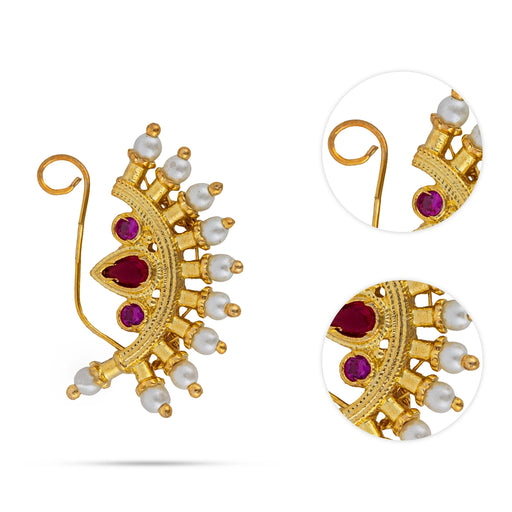 Stone Nose Pin - 1 x 0.5 Inches | Nathu Bullaku/ Bullaku Nose Pin / Multicoloured Stone Jewellery for Deity - Head & Face Accessories