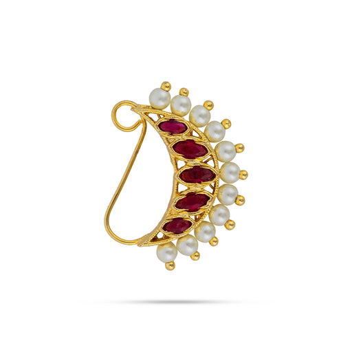 Stone Nose Pin - 1 x 0.5 Inches | Nathu Bullaku/ Bullaku Nose Pin / Multicoloured Stone Jewellery for Deity - Head & Face Accessories