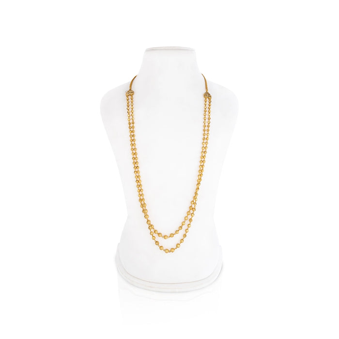Beads Mala - 14 Inches | 2 Line / Artificial Jewelry / Beads Malai / Gold Polish Jewellery for Women - Ethnic Wear Accessories