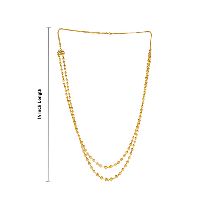 Beads Mala - 14 Inches | 2 Line / Artificial Jewelry / Beads Malai / Gold Polish Jewellery for Women - Ethnic Wear Accessories
