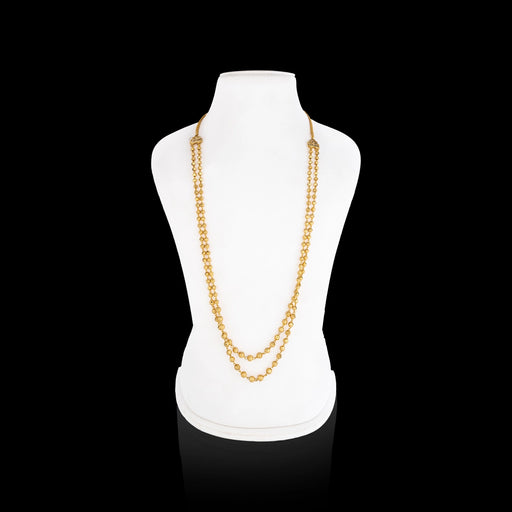 Beads Mala - 14 Inches | 2 Line / Artificial Jewelry / Beads Malai / Gold Polish Jewellery for Women - Ethnic Wear Accessories