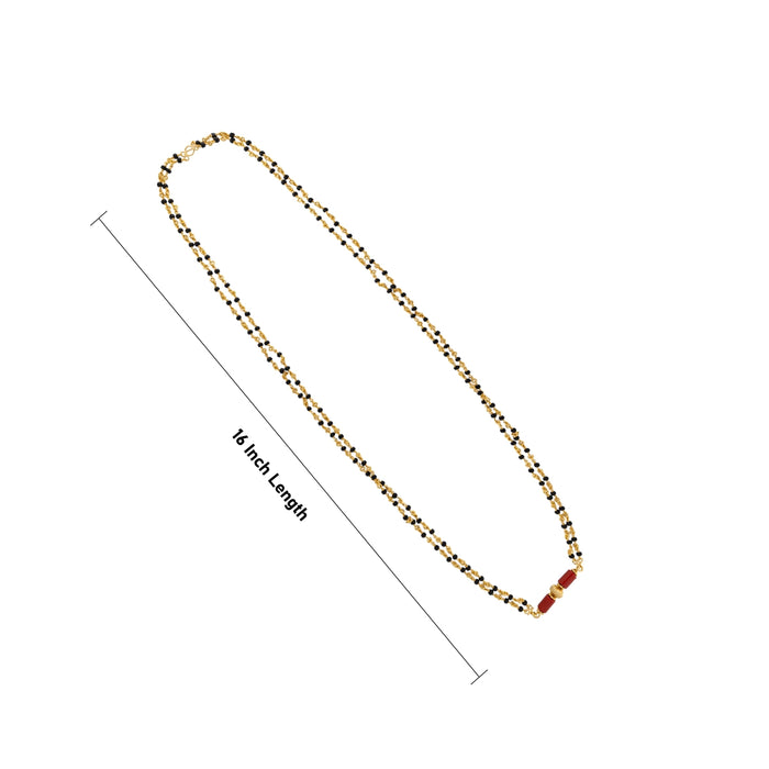Coral Mangal Sutra - 16 Inches | 2 Line / Gold Plated Mangalsutra / Mangal Sutra / Thali Chain - Ethnic Wear Accessories