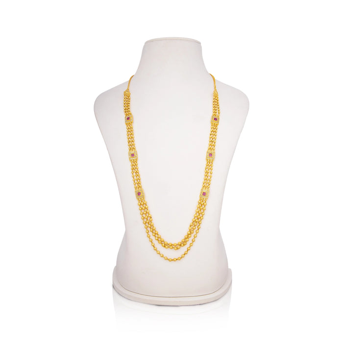 Beads Mala - 10 Inches | Gold Polish Jewellery/ 3 line Beads Design Fancy Jewellery for Women