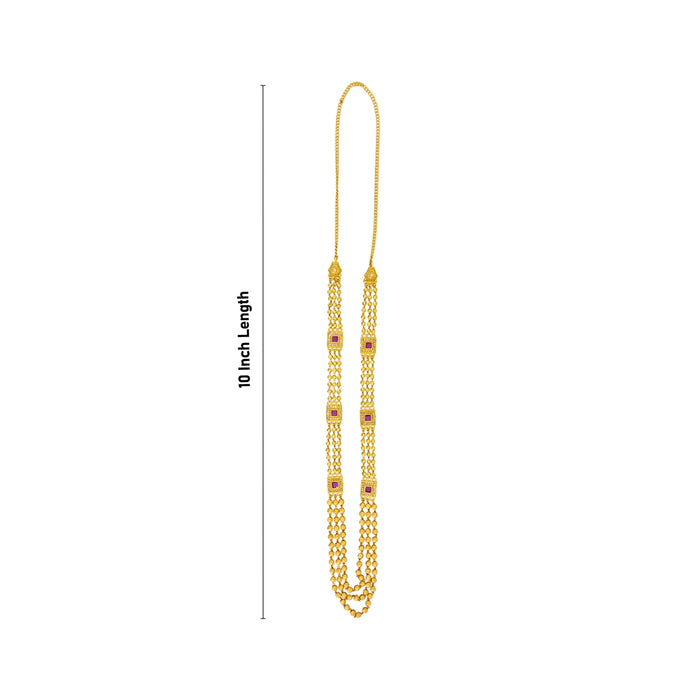 Beads Mala - 10 Inches | Gold Polish Jewellery/ 3 line Beads Design Fancy Jewellery for Women