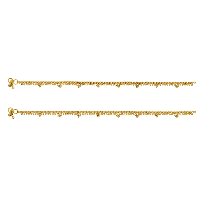 Foot Anklet - 10 Inches | Gold Polish Kolusu/Payal Anklet/ Artificial Jewellery For Traditional & Festive Wear - Ethnic Wear Accessories