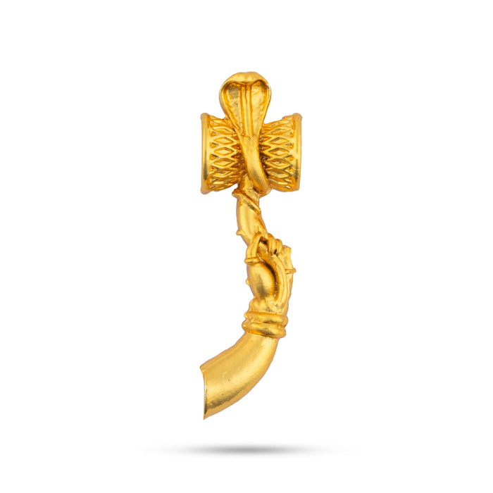 Hand With Weapon - 1.5 x 1.25 Inches | Gold Polish Astras/ God Shiva Trishul/ Shiva Udukkai for Deity - Deity Accessories