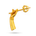 Hand With Weapon - 1.5 x 1.25 Inches | Gold Polish Astras/ God Shiva Trishul/ Shiva Udukkai for Deity - Deity Accessories