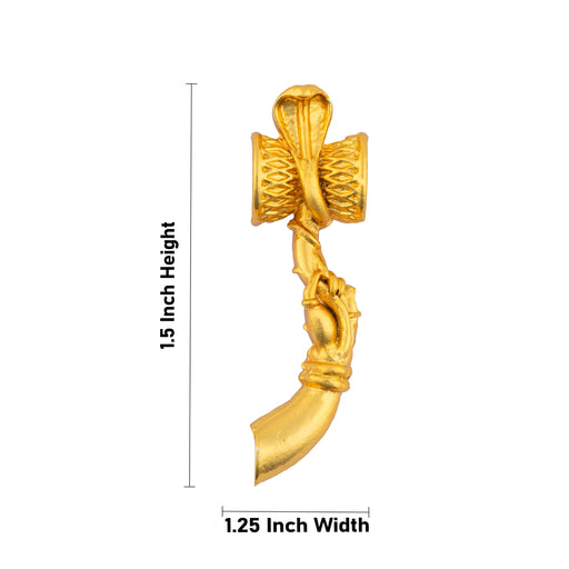Hand With Weapon - 1.5 x 1.25 Inches | Gold Polish Astras/ God Shiva Trishul/ Shiva Udukkai for Deity - Deity Accessories