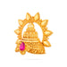 Half Crown With Arch - 3 x 3 Inches | Gold Polish & Single Stone Kireedam/ Kiridam/ Mukut for Deity - Head & Face Accessories