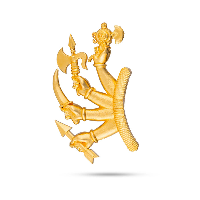 Hand With Weapon - 4 x 2.25 Inches | Gold Polish Astras for Deity - Deity Accessories