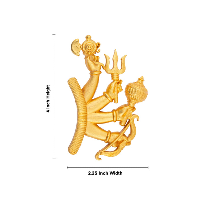 Hand With Weapon - 4 x 2.25 Inches | Gold Polish Astras for Deity - Deity Accessories