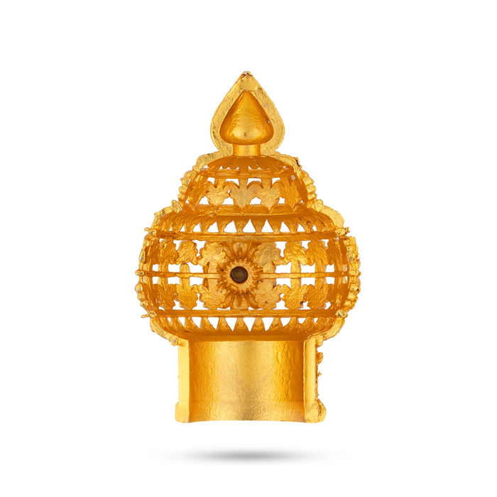 Half Crown – 3 x 1.75 Inches | Single Stone Mukut/ Gold Polish Jewellery/ Kiritam for Deity - Head & Face Accessories
