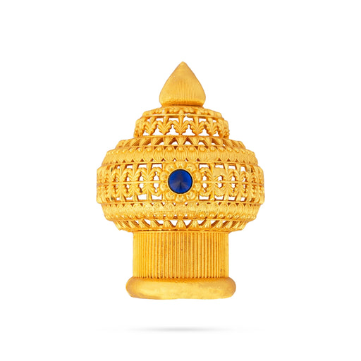 Half Vairamudi Crown - 4.5 x 3 Inches | Gold Polish & Single Stone Kireedam/ Kiridam/ Mukut for Deity - Head & Face Accessories