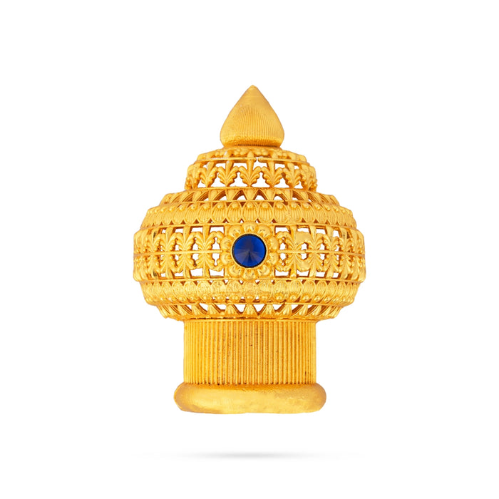 Half Vairamudi Crown - 4.5 x 3 Inches | Gold Polish & Single Stone Kireedam/ Kiridam/ Mukut for Deity - Head & Face Accessories