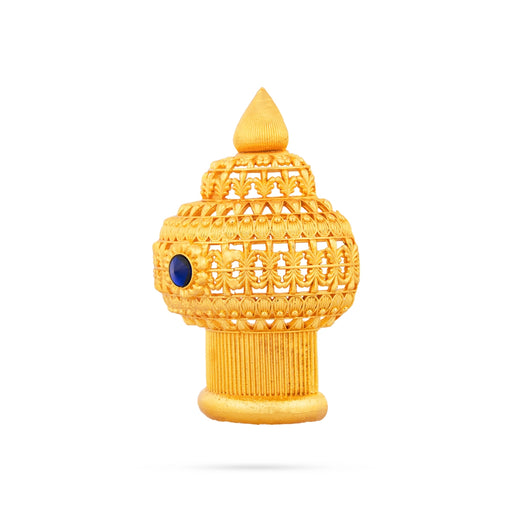 Half Vairamudi Crown - 4.5 x 3 Inches | Gold Polish & Single Stone Kireedam/ Kiridam/ Mukut for Deity - Head & Face Accessories