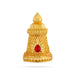Half Stone Crown - 3 x 2.25 Inches | Gold Polish Single Stone Kireedam / Kiridam / Mukut For Deity Decor - Head & Face Accessories