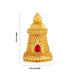 Half Stone Crown - 3 x 2.25 Inches | Gold Polish Single Stone Kireedam / Kiridam / Mukut For Deity Decor - Head & Face Accessories
