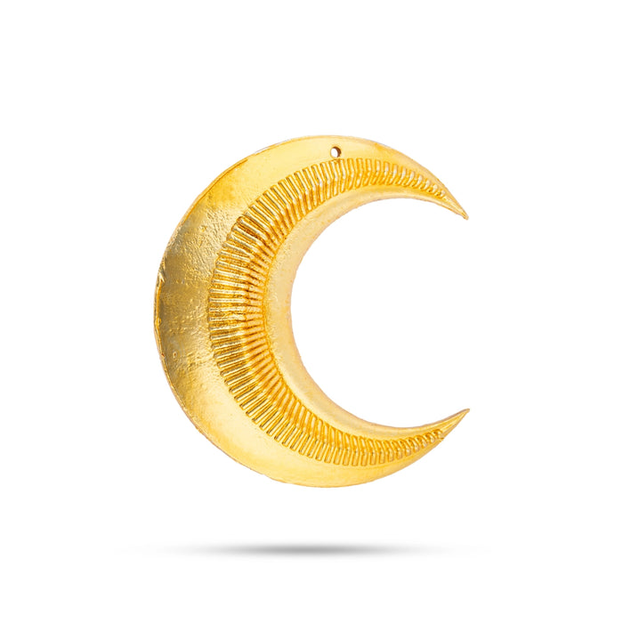 Sun And Moon Pair - 2.25 x 2 Inch | Hair Accessories/ Gold Polish & Single Stone Jewellery/ Sun Moon for Deity - Head & Face Accessories