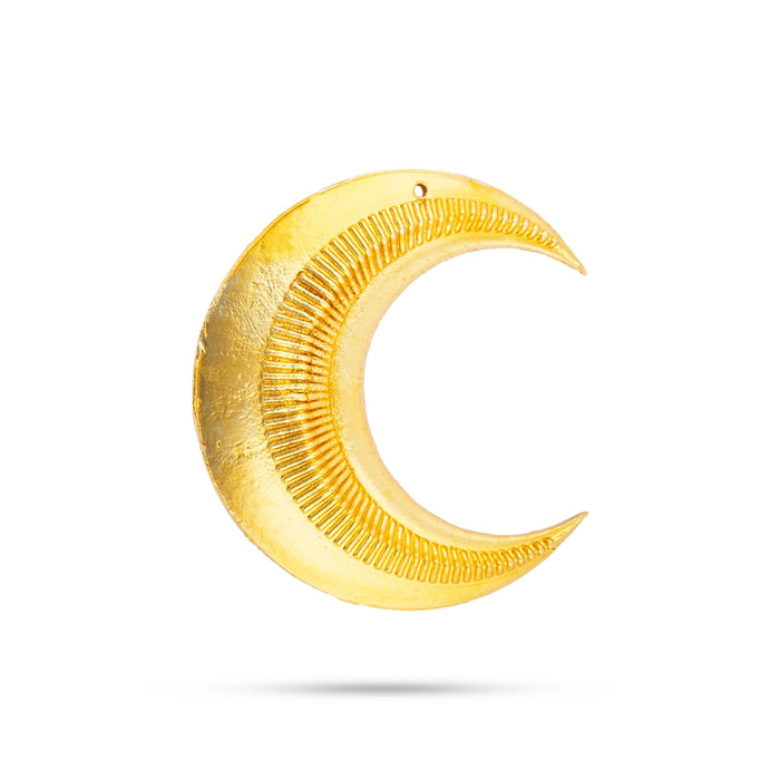 Sun And Moon Pair - 1.5 x 1 Inch | Hair Accessories/ Gold Polish & Single Stone Jewellery/ Sun Moon for Deity - Head & Face Accessories