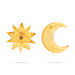 Sun And Moon Pair - 0.75 x 0.75 Inch | Hair Accessories/ Gold Polish & Single Stone Jewellery/ Sun Moon for Deity - Head & Face Accessories