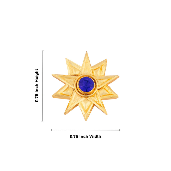 Sun And Moon Pair - 0.75 x 0.75 Inch | Hair Accessories/ Gold Polish & Single Stone Jewellery/ Sun Moon for Deity - Head & Face Accessories