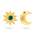 Sun And Moon Pair - 0.5 x 0.25 Inch | Hair Accessories/ Gold Polish & Single Stone Jewellery/ Sun Moon for Deity - Head & Face Accessories