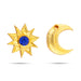 Sun And Moon Pair - 0.5 x 0.25 Inch | Hair Accessories/ Gold Polish & Single Stone Jewellery/ Sun Moon for Deity - Head & Face Accessories