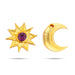 Sun And Moon Pair - 0.5 x 0.25 Inch | Hair Accessories/ Gold Polish & Single Stone Jewellery/ Sun Moon for Deity - Head & Face Accessories