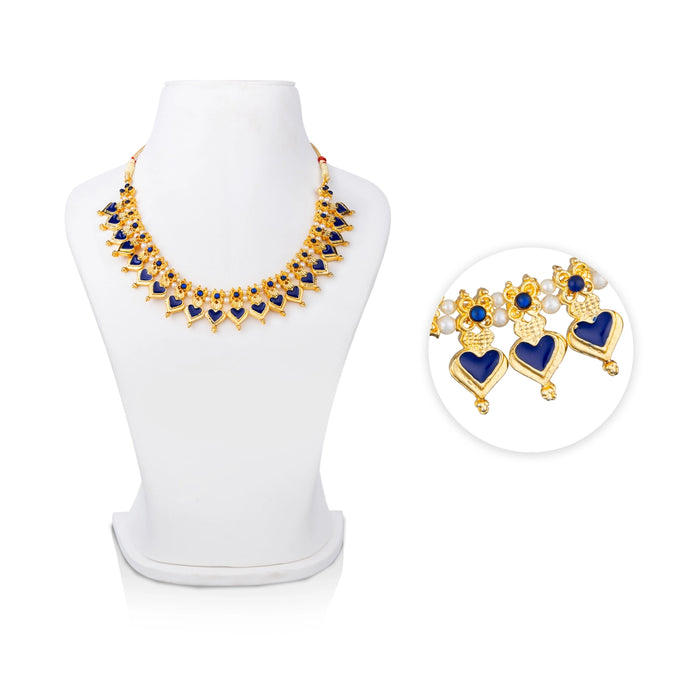 Kemp Necklace - 4 Inches | Artificial Jewelry/ Stone & Enamel Design Bharatanatyam Jewellery for Dance - Bharatanatyam Jewellery